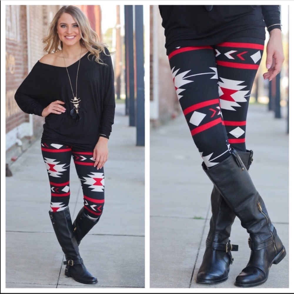Tribal Inspired Print Leggings - Picture 3 of 7